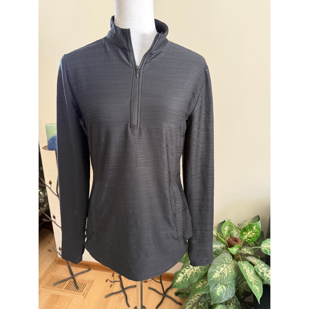 Tommy Bahama Black Quarter Zip Textured Shirt